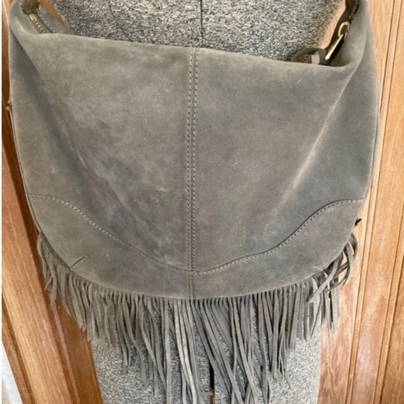 UGG Gray Suede Fringed Shoulder Bag - Picture 5 of 7